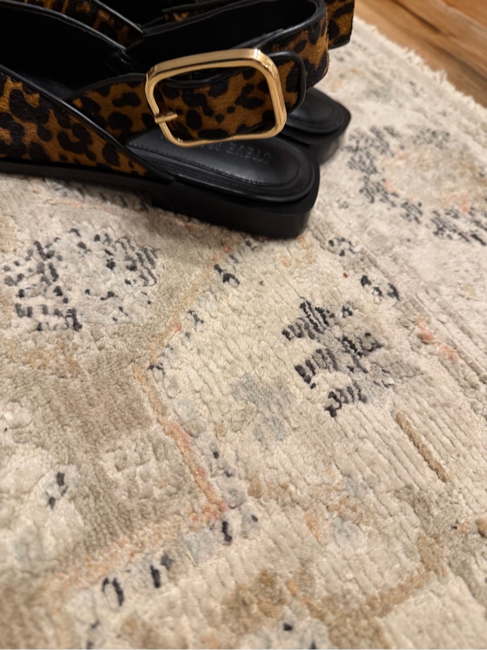Steve Madden Leopard Print Pointed Slingback Flats - Brown/Black - Picture 3 of 8